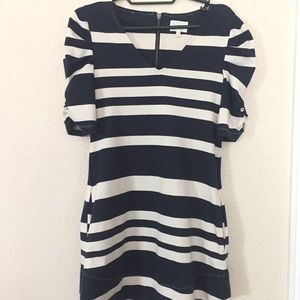 Anthropologie Deletta Dress Blue White Small
